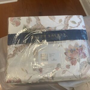 Beautiful Ralph Lauren White and Pink Elsie Floral Duvet and 2 Matching Shams